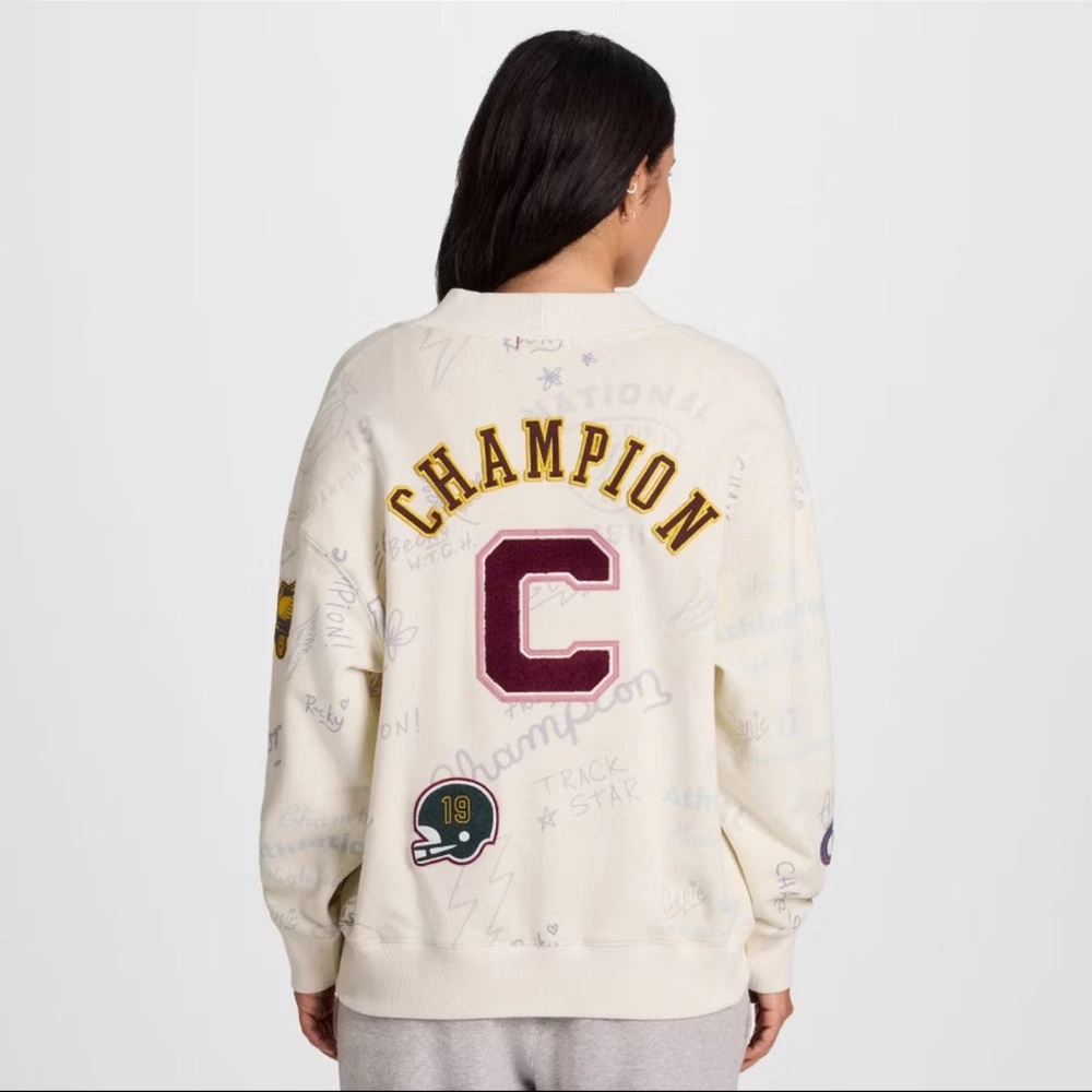 NWT Champion Women's Graphic Varsity Jacket limited edition. Size S. Last one! - Picture 2 of 8